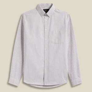CHEMISE OXFORD BRUSHED STRIPE - BORDEAUX