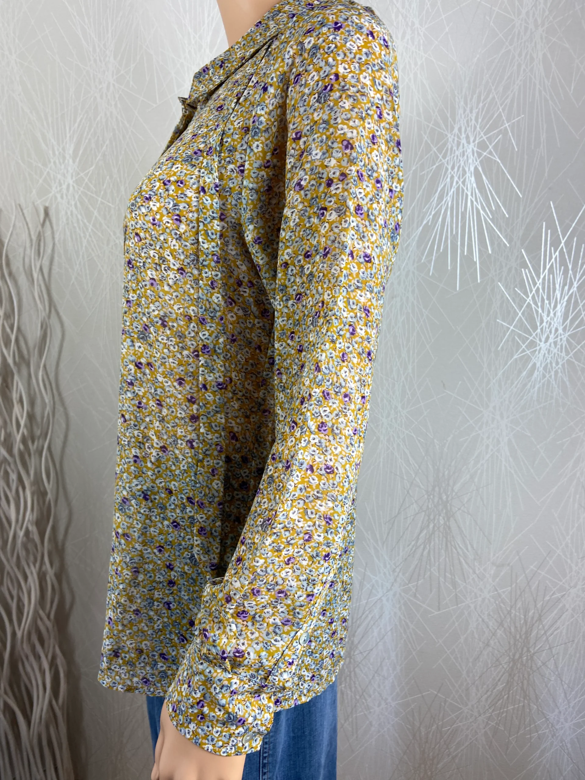 Chemisier motif fleurs Winnie Bow Blouse Essex Gold King Louie – Image 6
