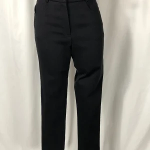 Pantalon stylé noir broderie or coupe slim Meri Esca