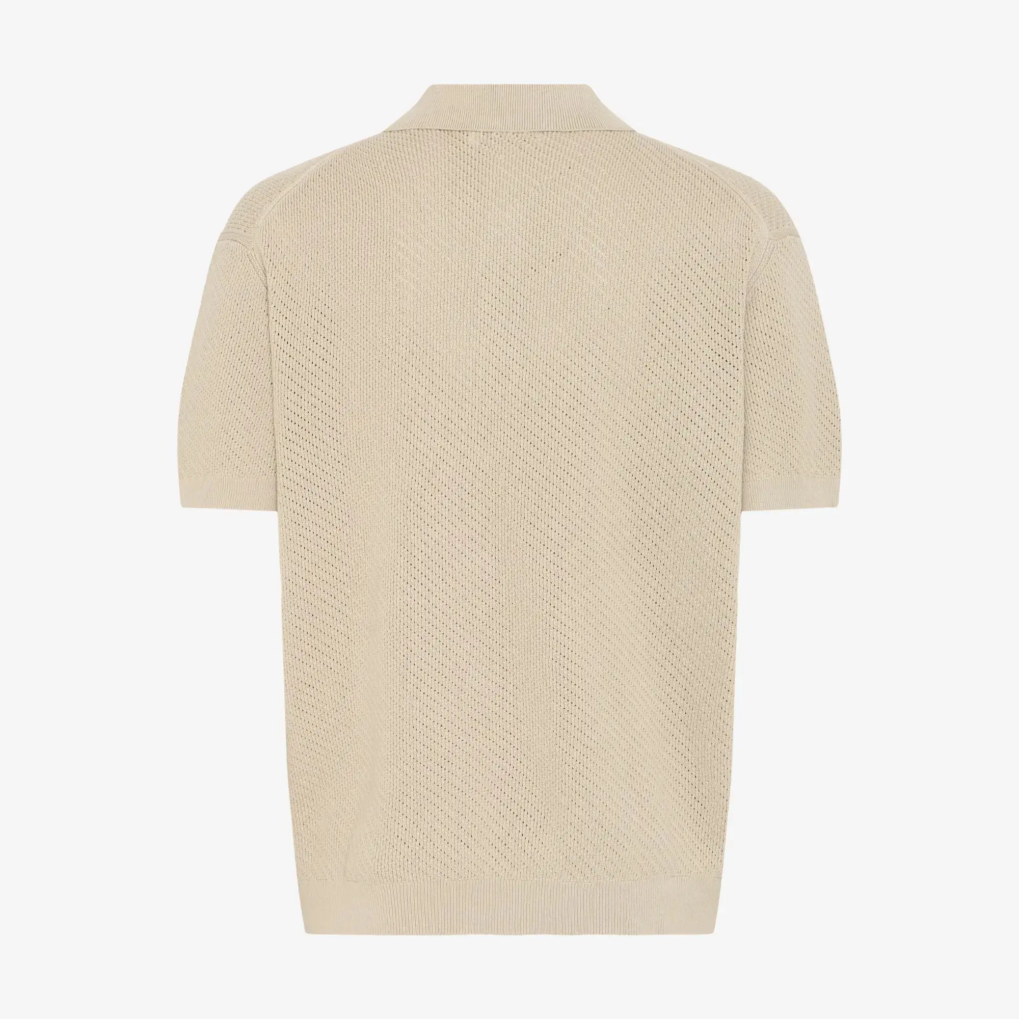 POLO MAILLE PERFORÉE - BEIGE – Image 4