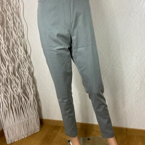 Pantalon gris stretch haute taille élastique Edmond Boublil